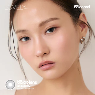 คอนเเทคเลนส์ สีเทา 14.2 ขนาดปกติ รายเดือน รุ่น baloolens so cloudy แถมตลับ