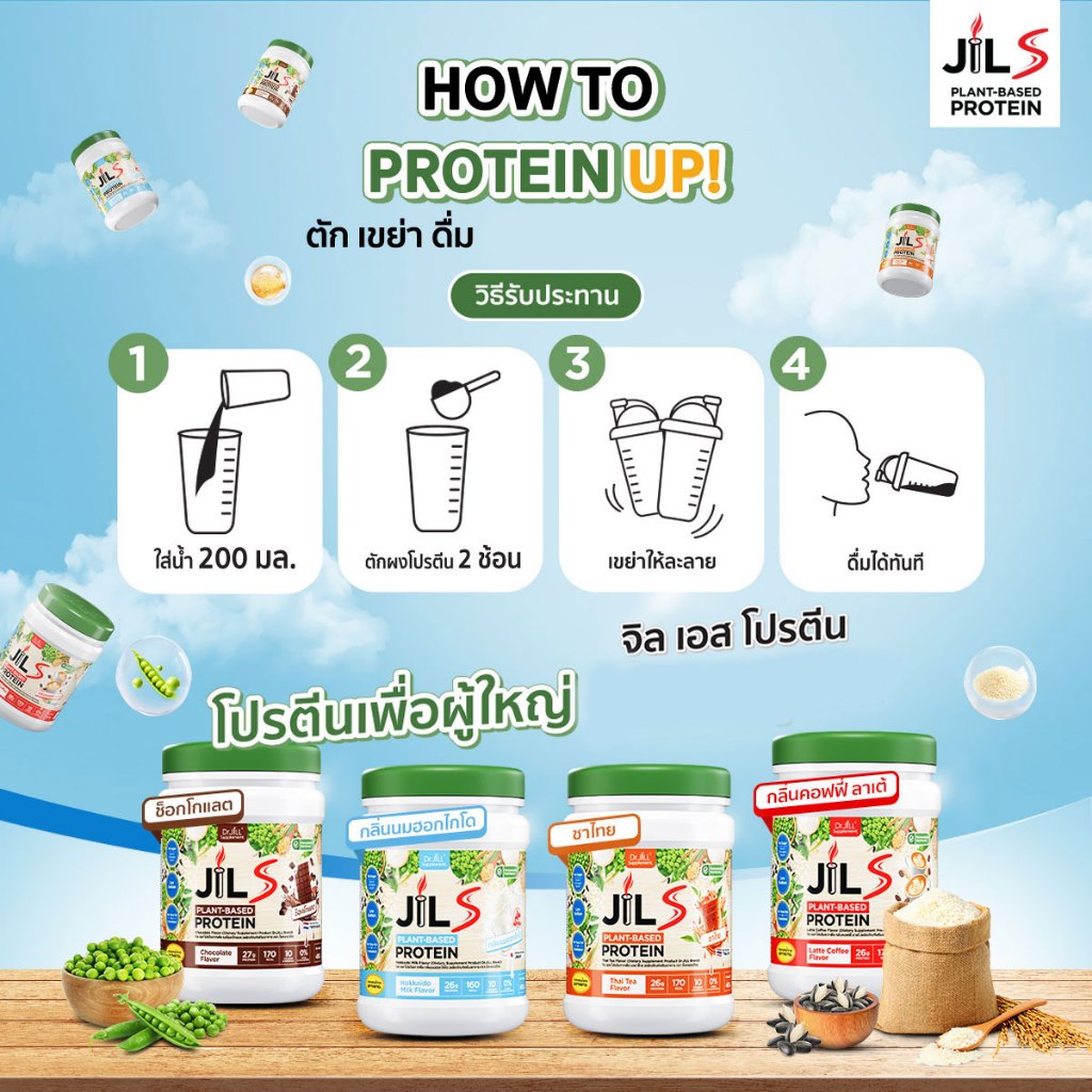 ส่งด่วน โปรตีน Jil S ชุด 2 กระปุก อร่อยถึงใจ ของแท้ โปรตีนพืชและคอลลาเจน ไม่มีน้ำตาล รูปที่ 7