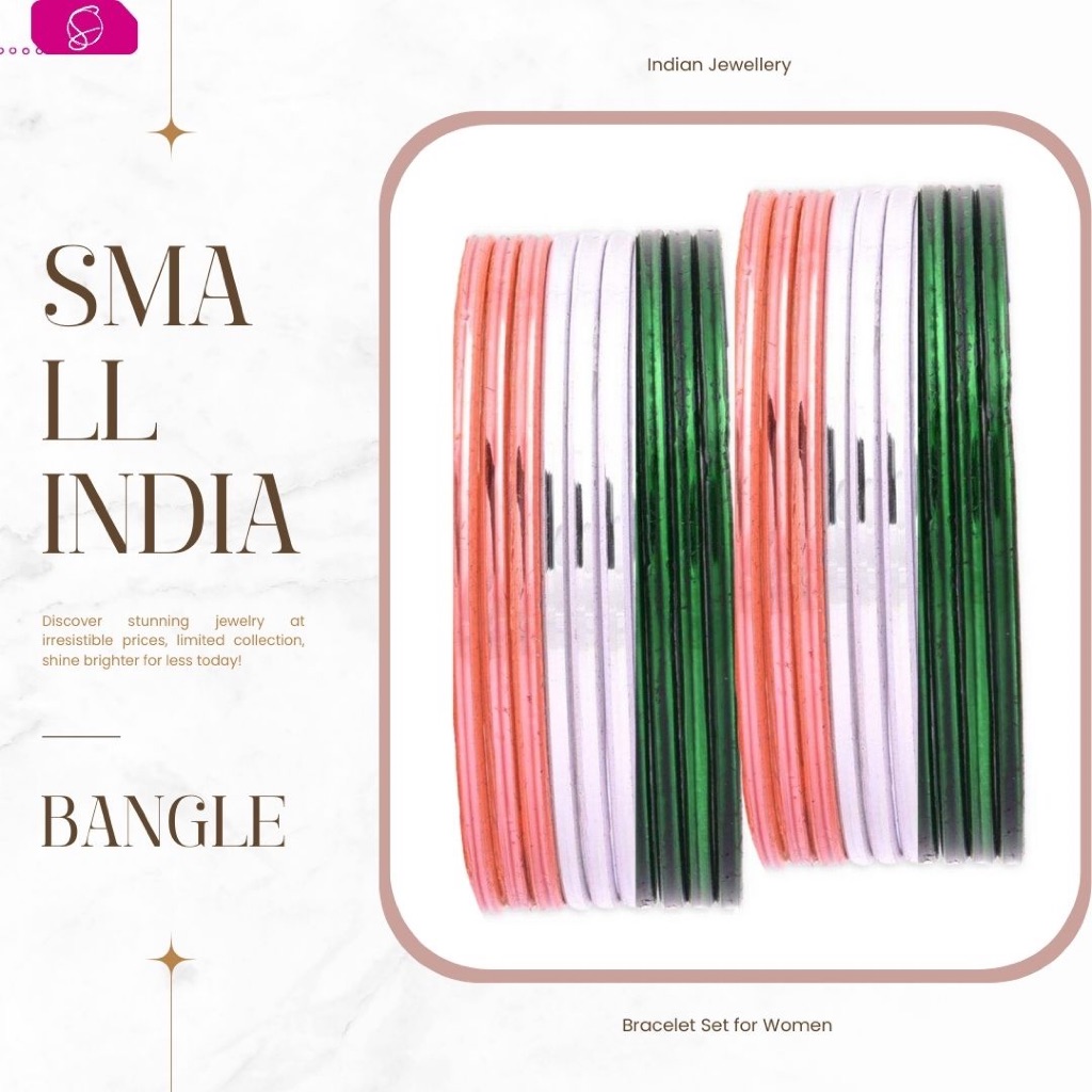 {**ส่งฟรี**} SMALL INDIA ✨💠 Women Glossy Metal 09Bangle Gold Plated Indian Bangle กำไลข้อมือ ✨💠 Wome