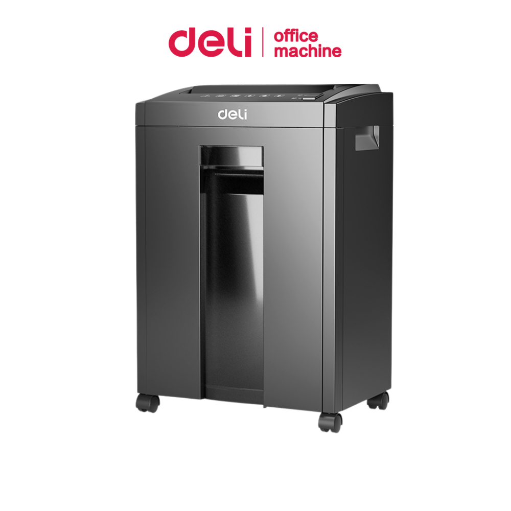 Deli เครื่องทำลายเอกสาร เครื่องย่อยกระดาษ A4/CD 23L ครั้งละ8แผ่น นาน10นาที 2x12มม. Paper shredder