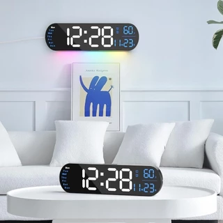 นาฬิกาดิจิทัลอัจฉริยะ จอ LED RGB แสดงสีสันสวยงาม แสดงเวลา อุณหภูมิ ปลุกตื่น มีรีโมทคอนโทรล โหมดกลางคืน สะดวกใช้