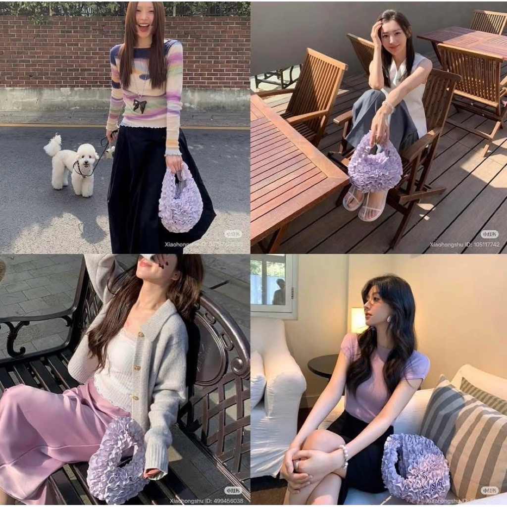 (พร้อมส่ง) กระเป๋า Cos Micro/Mini Dahlia Bag สี Black/Purple ของแท้100% - รูปที่ 3