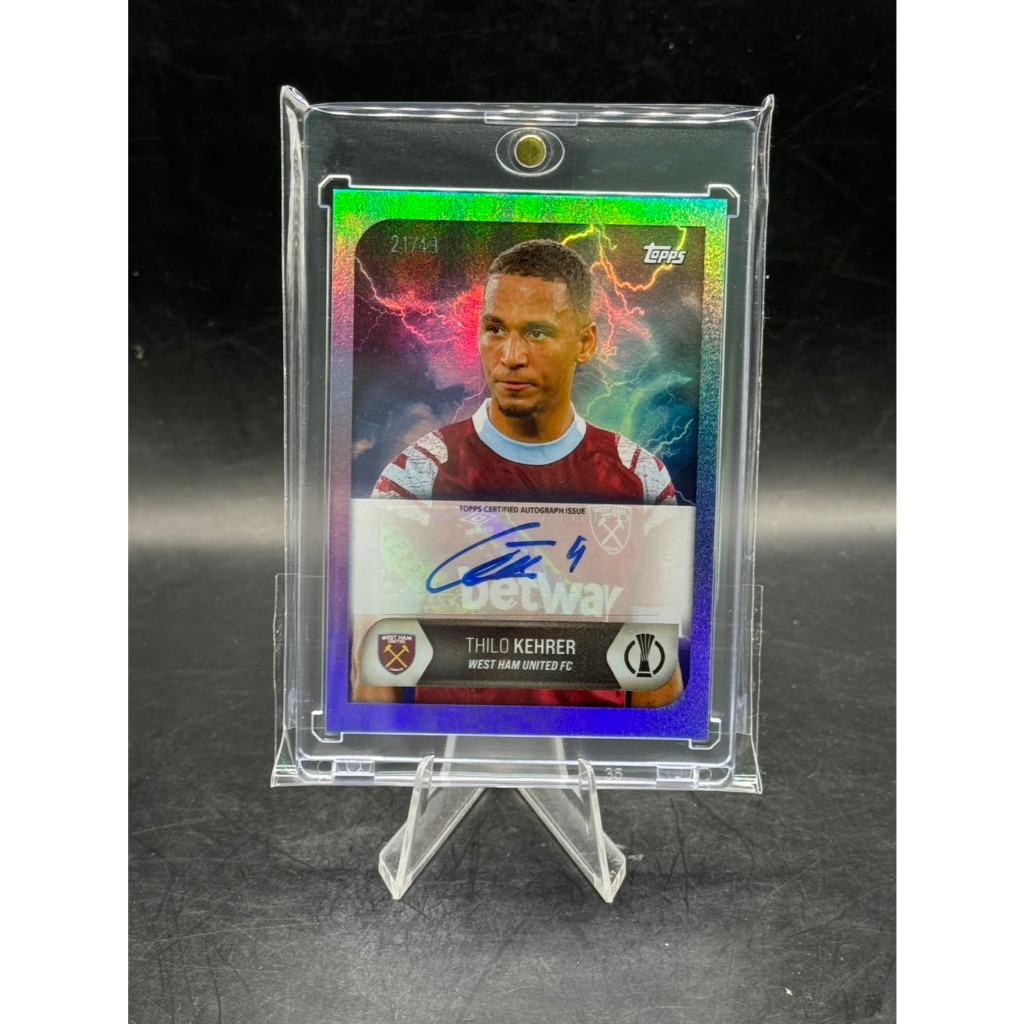 [รันเลข 21/49] การ์ดลายเซ็น Thilo Kehrer 2022-23 Topps UEFA Purple Auto West Ham