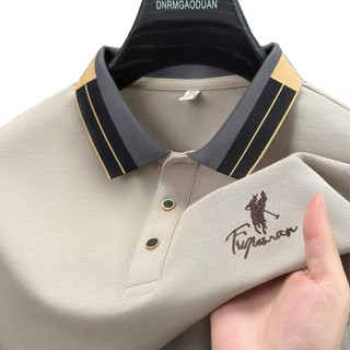 เสื้อยืดแขนสั้นผู้ชายสำหรับฤดูร้อน สไตล์ลำลองแต่งานธุรกิจ ทร…