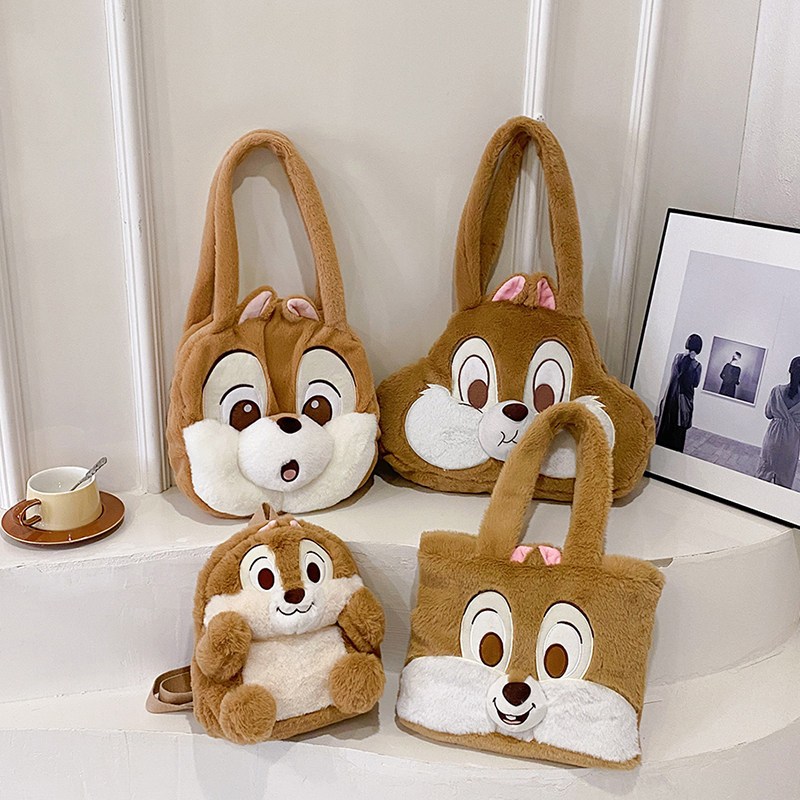 Chipmunk Backpack, กระเป๋าสะพายตุ๊กตาความจุขนาดใหญ่อเนกประสงค์, กระเป๋าสะพายข้าง Chipn Dale น่ารัก