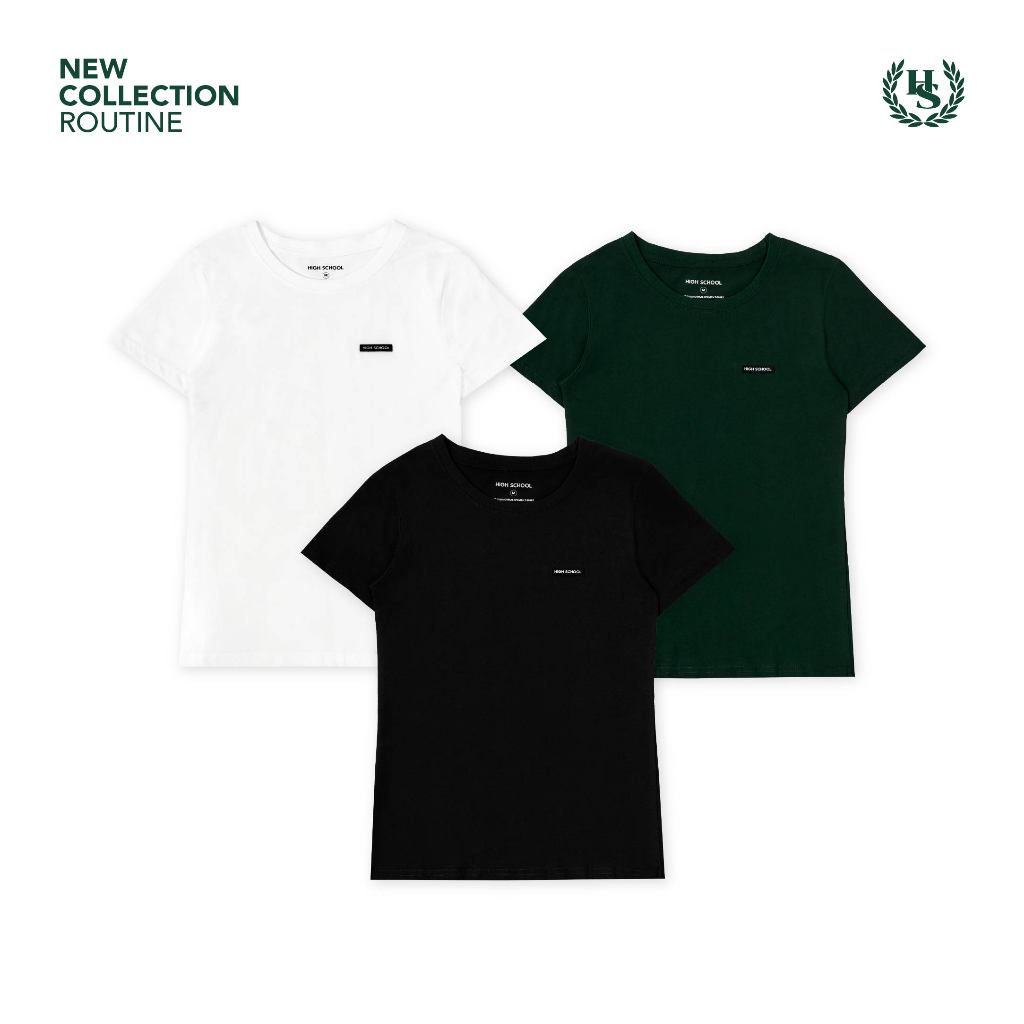 Highschool Basic Collection : Routine Tag Normal Woman T-Shirt เสื้อยืดผู้หญิงพอดีตัว - TPG06816