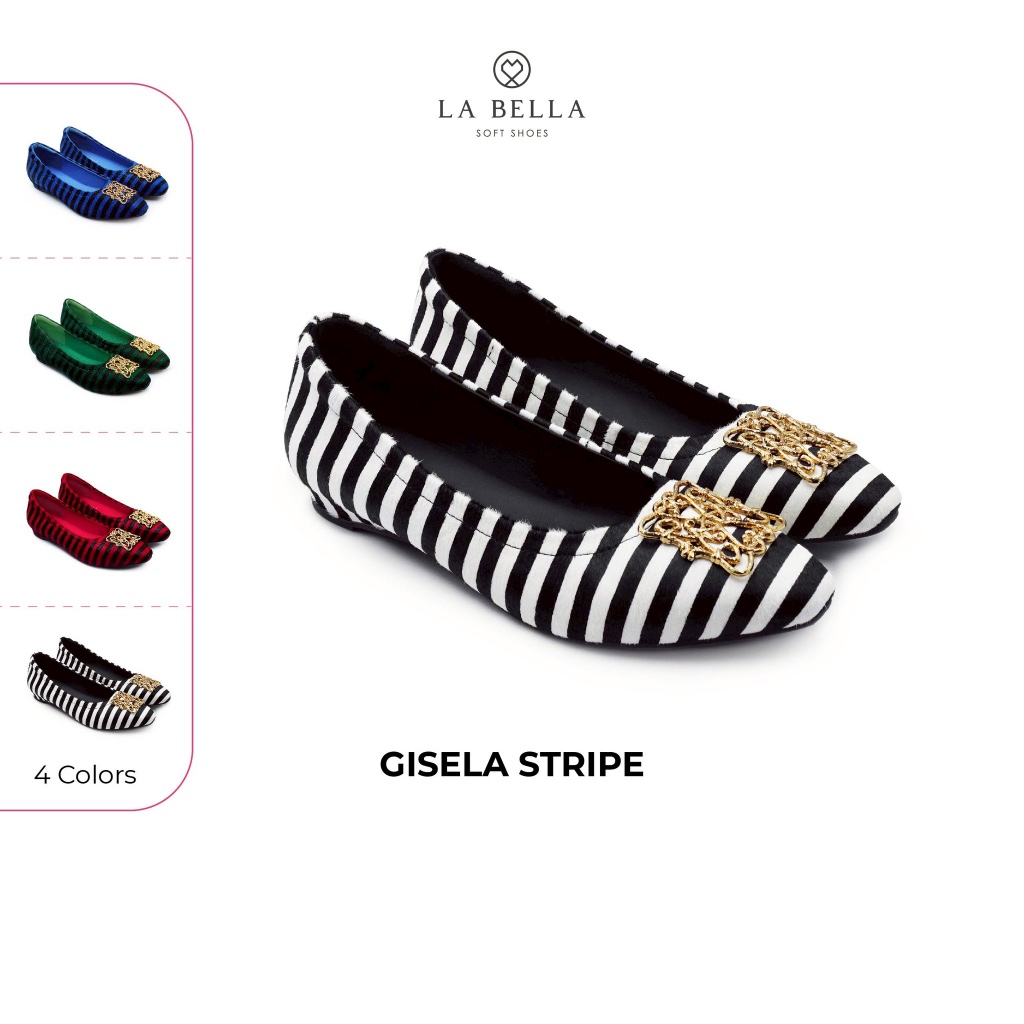 LA BELLA  รองเท้าคัชชูส้นสูงหนังแกะ รุ่น GISELA BLOCK HEELS 8 สี