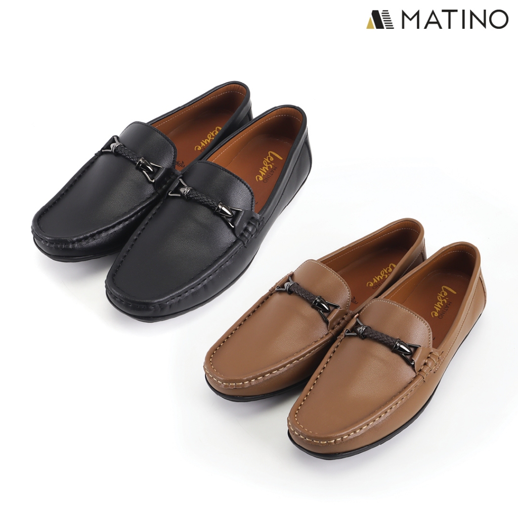 MATINO SHOES รองเท้าชายโลฟเฟอร์หนังแท้ รุ่น MC/S 9101 BLACK/TAN