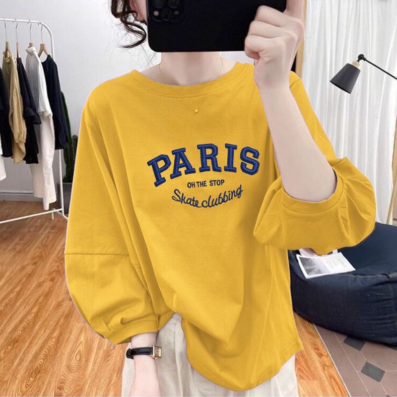 เสื้อยืดแขนยาวผู้หญิงน่ารักๆ แขนบอลลูน oversize เสื้อผ้าสาวอวบไซส์ใหญ่ ลําลอง แฟชั่นมาใหม่ เสื้อโอเวอร์ไซส์สไตล์เกาหลี