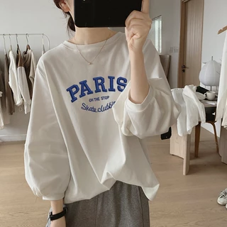 เสื้อยืดแขนยาวผู้หญิงน่ารักๆ แขนบอลลูน oversize เสื้อผ้าสาวอวบไซส์ใหญ่ ลําลอง แฟชั่นมาใหม่ เสื้อโอเวอร์ไซส์สไตล์เกาหลี