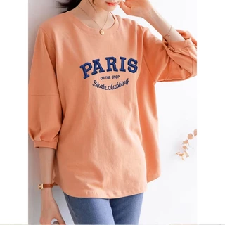 เสื้อยืดแขนยาวผู้หญิงน่ารักๆ แขนบอลลูน oversize เสื้อผ้าสาวอวบไซส์ใหญ่ ลําลอง แฟชั่นมาใหม่ เสื้อโอเวอร์ไซส์สไตล์เกาหลี