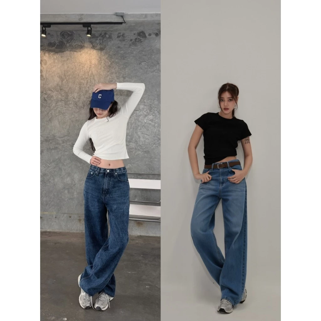 ยีนส์ Nammon Jeans P10 - P11 ยีนส์กระบอกใหญ่ผ้าไม่ยืดต้าเหนิง - ผ้าไม่ยืด