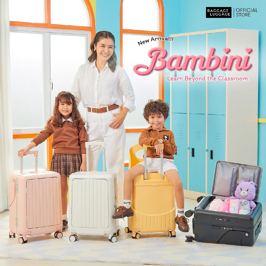 [รับประกัน 3 ปี] กระเป๋าเดินทาง Bambini  ฝาเปิดหน้า เด็กนั่งได้ รองรับน้ำหนัก 70 kg BAGGAGE LUGGAGE
