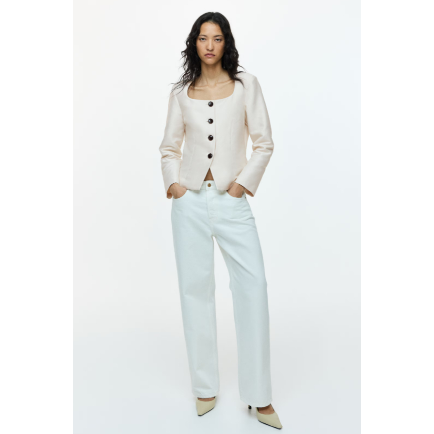 H&M(เอชแอนด์เอ็ม) เบลเซอร์คอเหลี่ยม Women Square-neck blazer 1328318_1