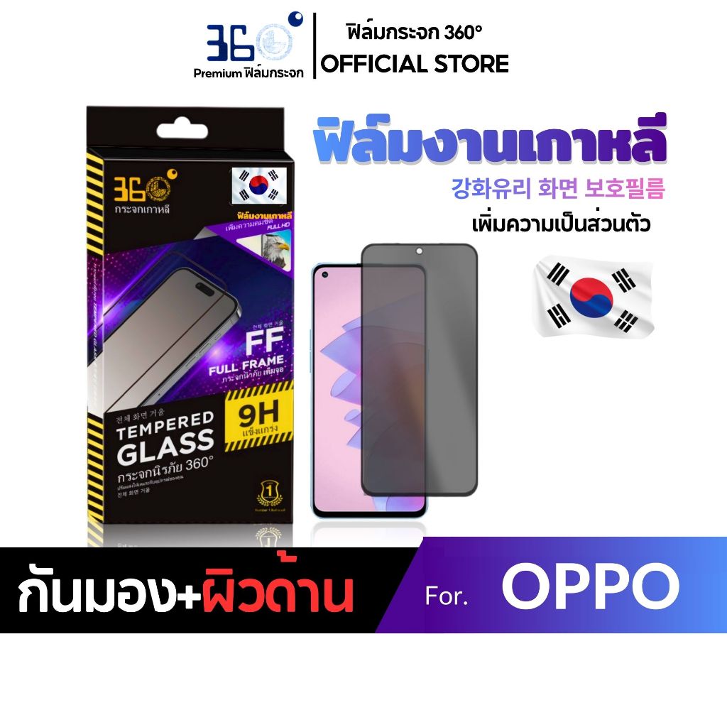 [🇰🇷360°] ฟิล์มกันเสือกด้าน OPPO กันรอยนิ้วมือ ฟิล์มOPPO a3x a3pro a5pro a74 a60 a78 a16 a5 a18 a57