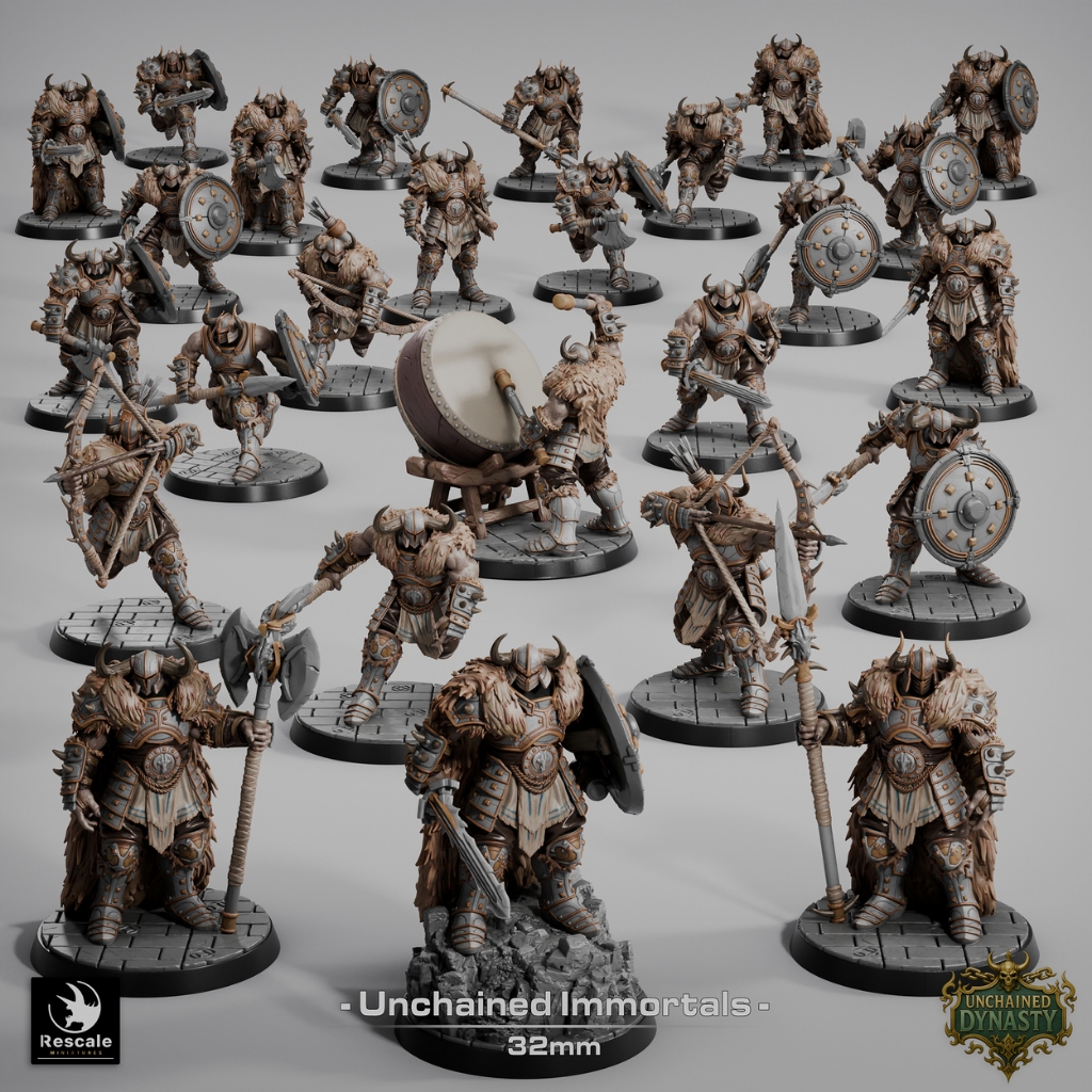 DnD Miniature I Unchained Dynasty - โมเดลบอร์ดเกม (งานเรซิ่นยังไม่ลงสี) ฐาน 35 mm
