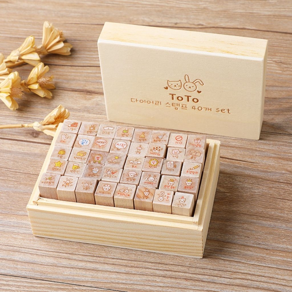 ⭐ Stamp Set เซตตัวปั๊มน่ารัก ตัวปั๊มการ์ตูน ขนาดเล็ก แสตมป์ยาง ตกแต่งสมุด ไดอารี่ Scrapbook Bullet Journal ⭐
