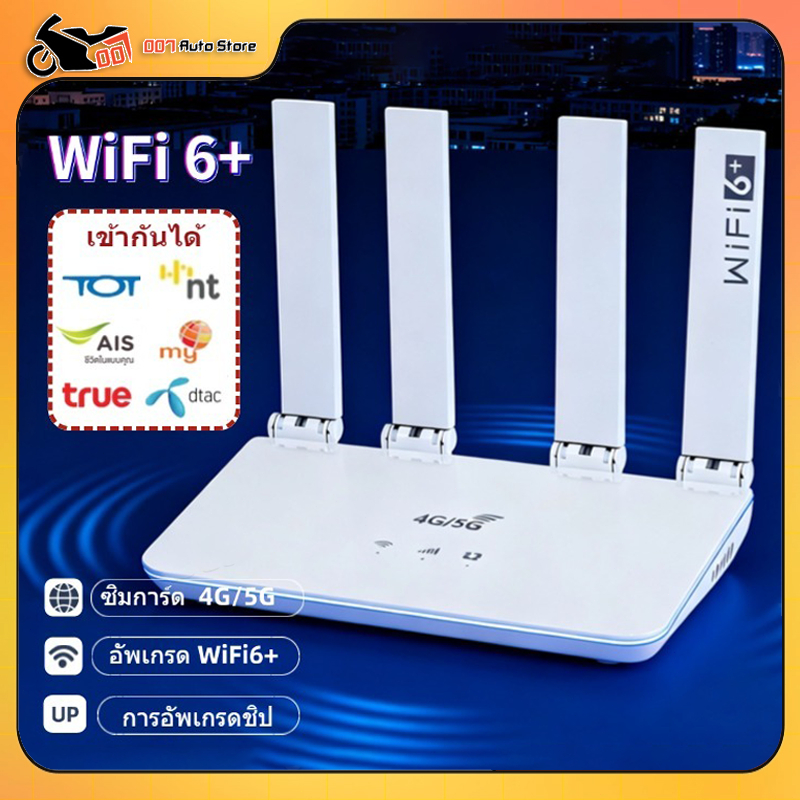 【รุ่นอัพเกรด】เราเตอร์ wifi ใส่ซิม WiFi6+ 2.4Ghz เราเตอร์ใส่ซิม pocket wifi 4G Router sim 300Mbps