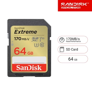 SanDisk Extreme SDXC Card 64GB ความเร็ว อ่าน 170MB/s เขียน 80MB/s (SDSDXV2-064G-GNCIN)