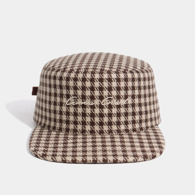 Flat Top Baseball Cap — Houndstooth