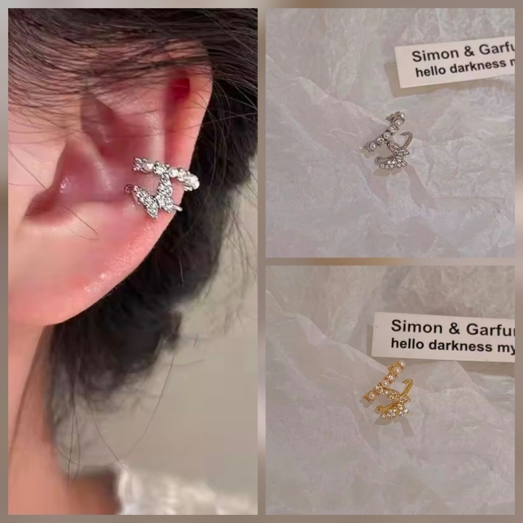 ต่างหูหนีบผีเสื้อคริสตัล • Crystal Butterfly Ear cuff