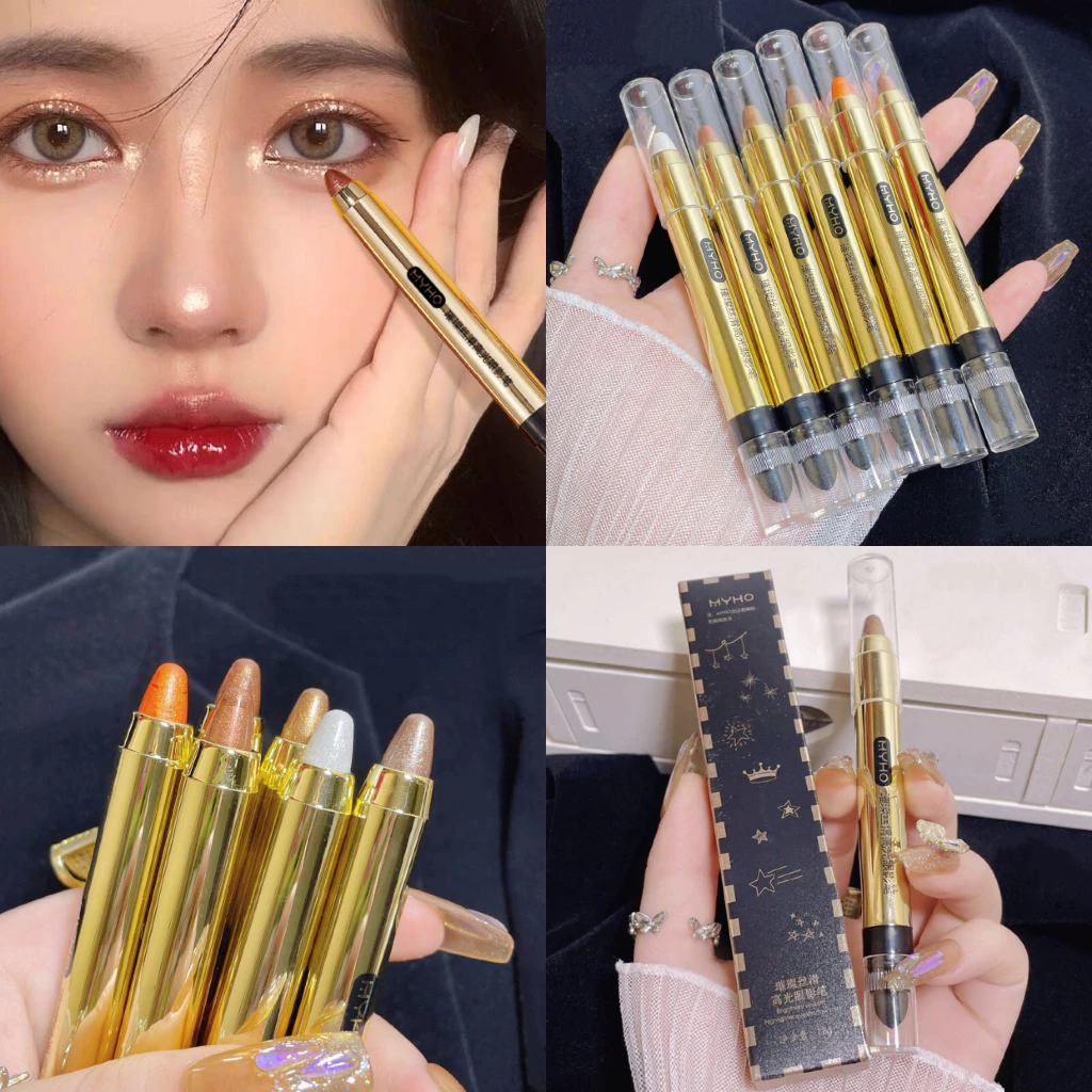 MYHO ปากกา อายแชโดว์ แบบสองหัว Eyeshadow กันน้ำ กันเหงื่อ ติดทนนาน พร้อมส่งในไทย มี 6 สี LM