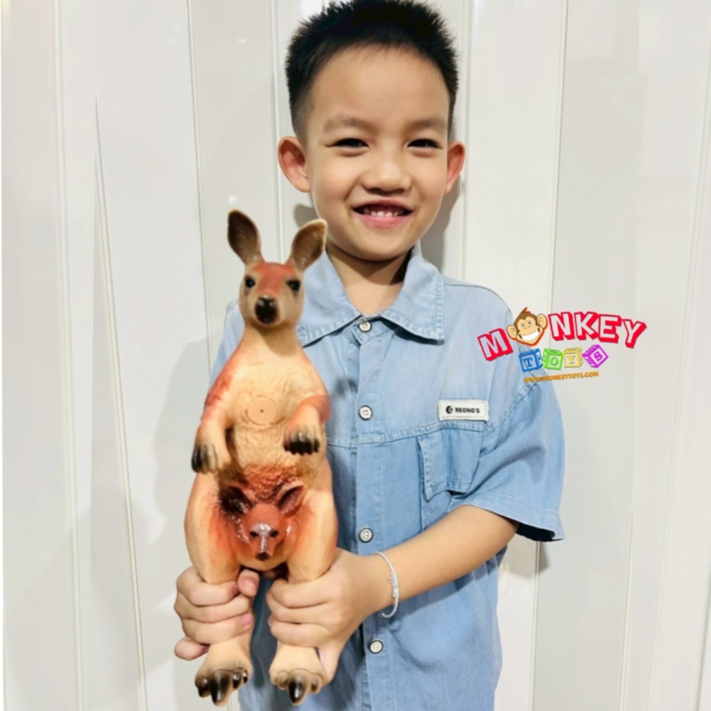 Monkey Toys โมเดลสัตว์ Kangaroo จิงโจ้ ขนาด 30.00 CM แบบนิ่ม (จากหาดใหญ่)