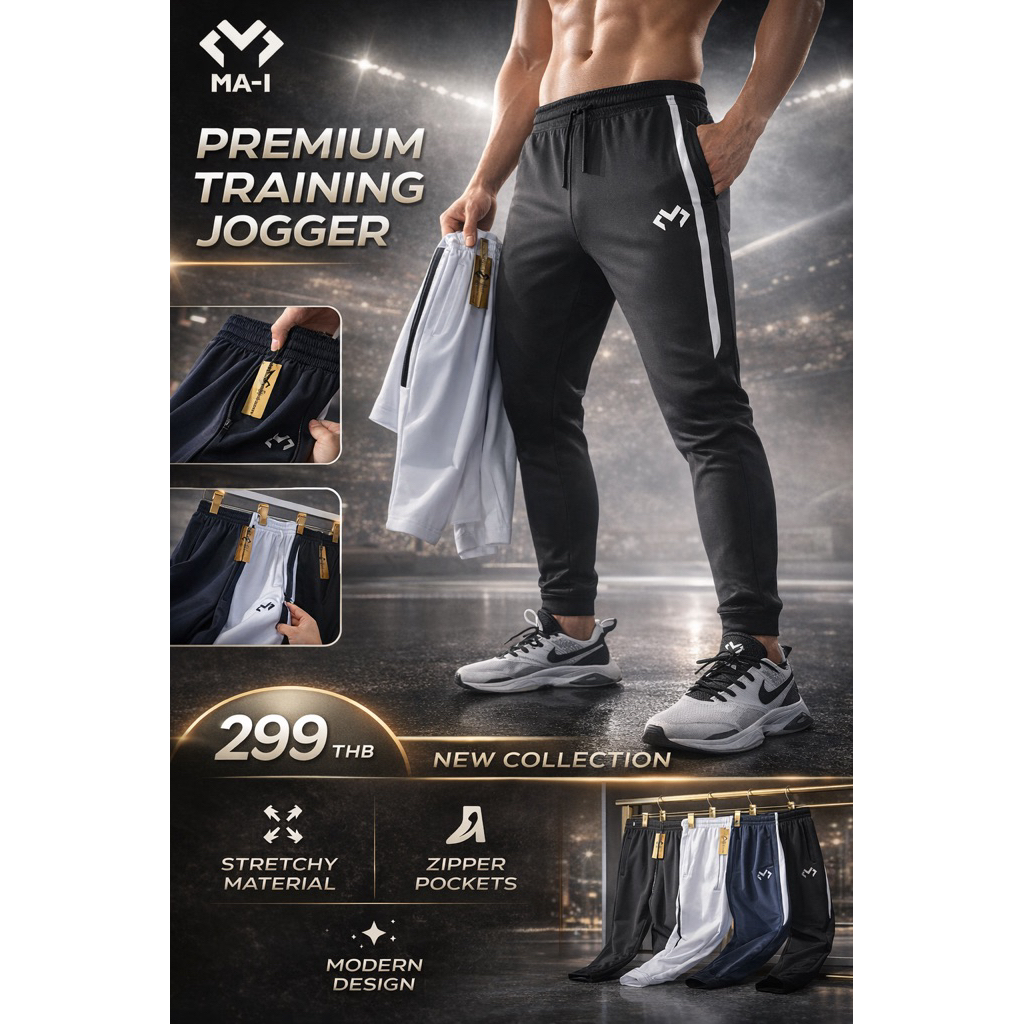 WARM PANTS MA-i MP-2401กางเกงวอร์มขายาวขาเดฟมีซิป