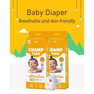 CHAMP baby ผ้าอ้อมเด็ก M/L/XL/XXL/XXXL น้ำหนักเบา ระบายอากาศดี สะดวกสบายน้ำหนักเบาและระบายอากาศการจัดส่งที่รวดเร็ว Dry a