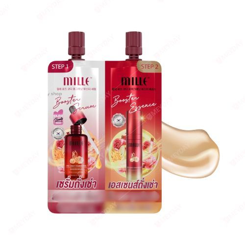 (ยกกล่อง 6 ซอง)Mille Rose Cordy Pomegranate Duo Booster  มิลเล่ โรส คอร์ดี้ พอมเมอร์กาเนต ดูโอ้ บูสเตอร์ 4g+4g.*6 ราคา ถูกที่สุด ดีลบีเคเค แกลเลอรีภาพที่ 2