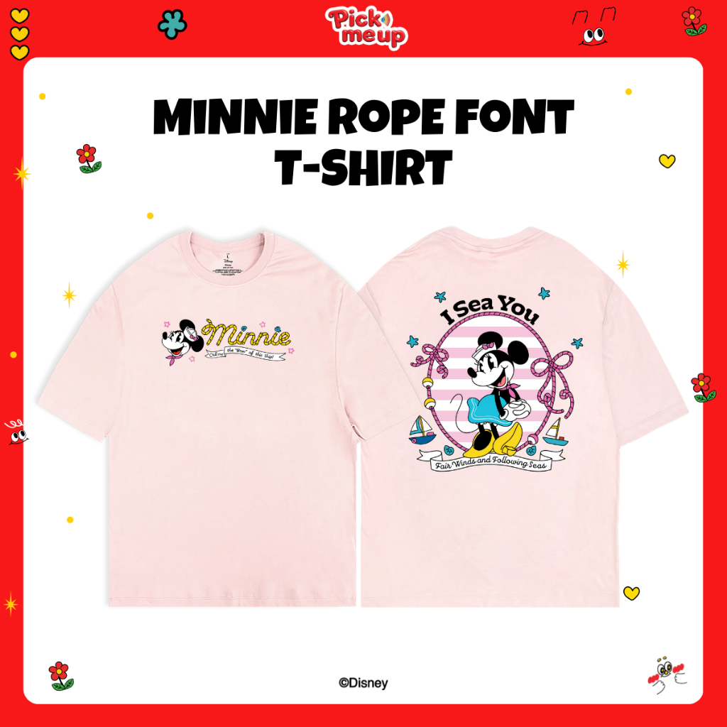 PickMeUp เสื้อยืดลาย Minnie Rope Font  ลิขสิทธิ์ Disney