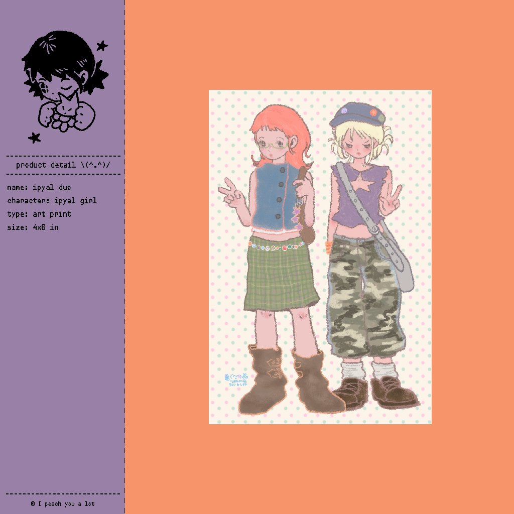 ipyal duo / postcard / size 4*6 in / I peach you a lot
