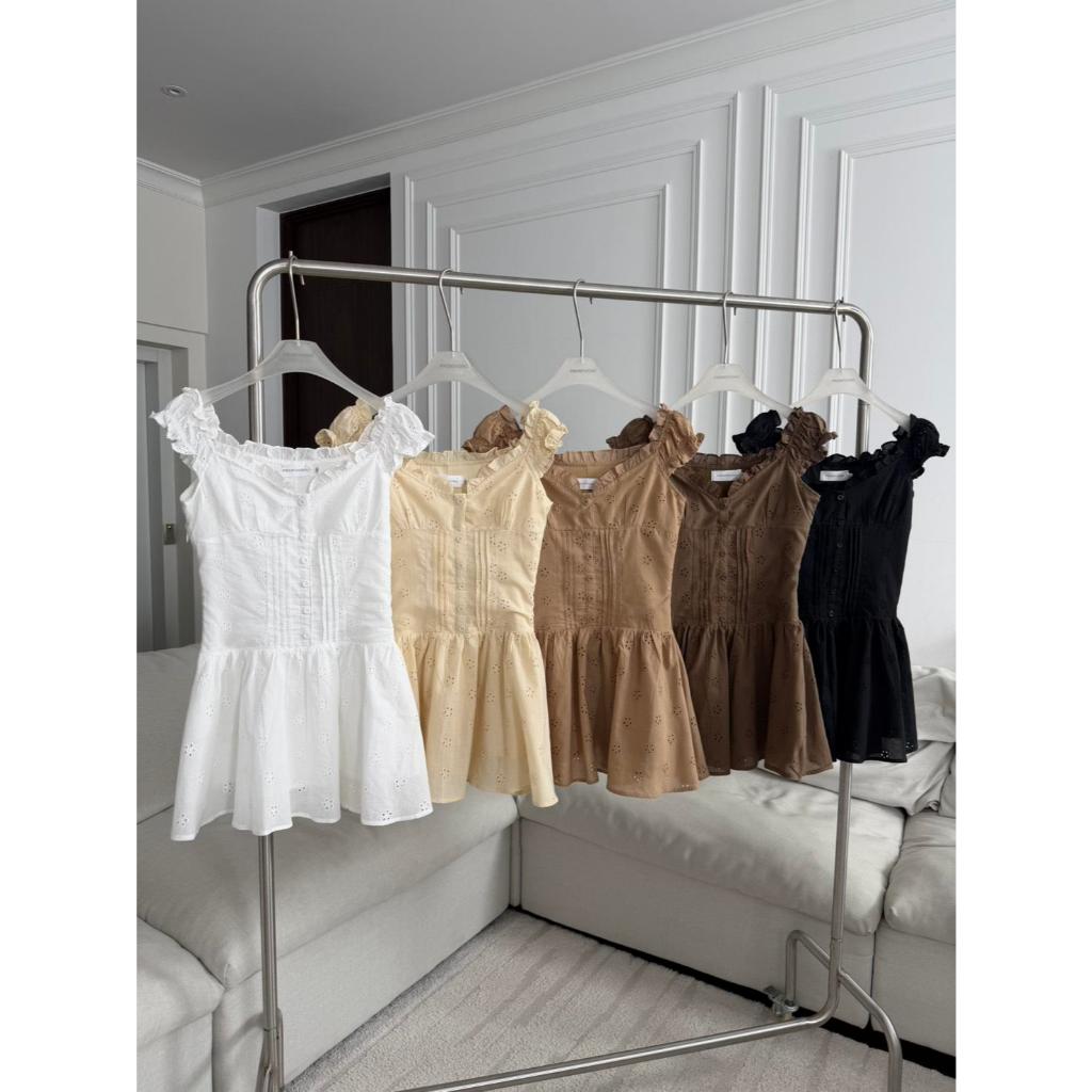 PTD413 Zoe Lace Dress มินิเดรสฉลุลูกไม้แต่งระบาย PROMTHONG
