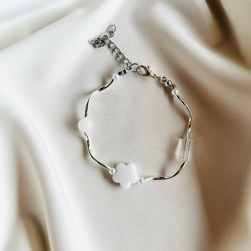 สร้อยข้อมือมินิมอล ท่อเกลียว ท่อโค้ง หินแก้ว (หลายแบบ) พร้อมส่ง ราคา ถูกที่สุด ดีลบีเคเค แกลเลอรีภาพที่ 3