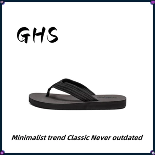 【GSH】ญี่ปุ่นเกาหลีอินเทรนด์ Flip-Flops ผู้ชายที่เรียบง่าย Flip-Flops รองเท้าแตะชายหาดลําลองกันลื่นกลางแจ้ง (ขนาด 39-46)
