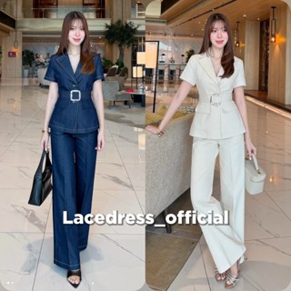 Adora ●ชุดเซ็ตเสื้อแขนสั้น+กางเกงขายาวแต่งเข็มขัดเอว