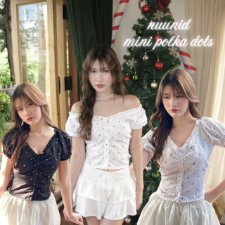[new]nuunid mini polka dots เสื้อโพกาดอกใส่เปิดไหล่หรือปิดไห…