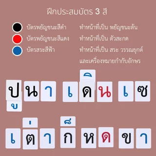 บัตรคำ Flashcards อักษรภาษาไทย พยัญชนะและสระ บัตรพลาสติก ขนาด 4.5x6 ซม.