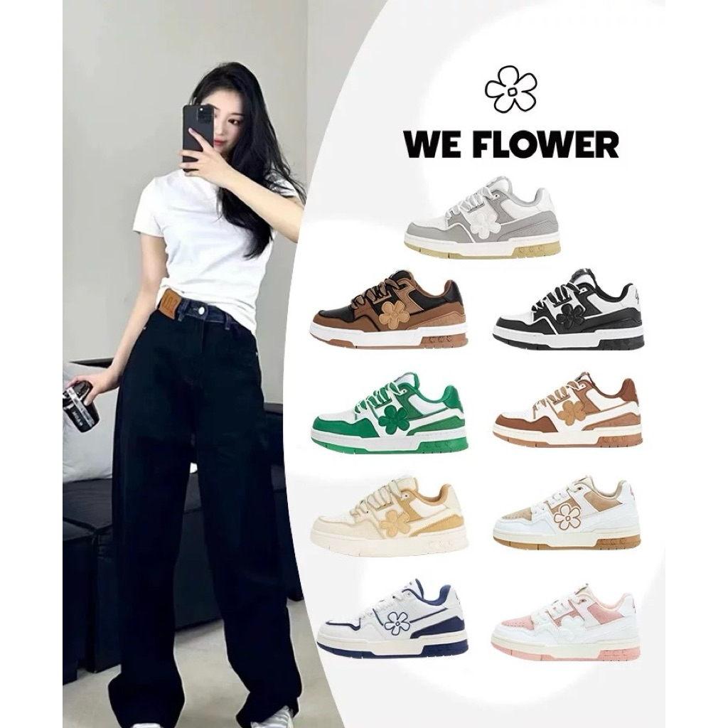 👞พรีออเดอร์ 15-20วัน [แบรนด์แท้💯] WeFlower Shoes - We Flower Gallery Series รองเท้าผ้าใบ We Flower S