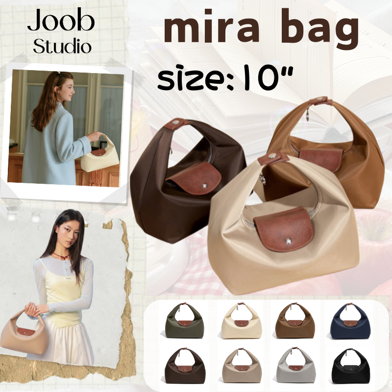 💫Joob studio - Mira Bag 10 นิ้ว กระเป๋าสะพายไหล่ ทรงสวย กระเป๋า Nylon กันน้ำ กระเป๋าราคาถูก สายสะพายสามารถถอดออกได้