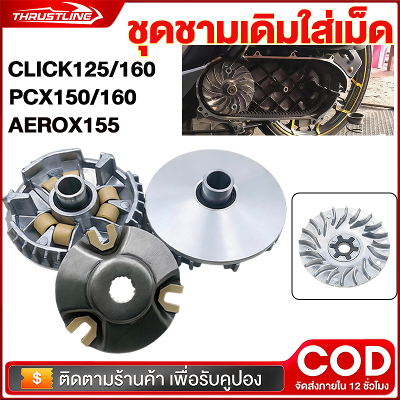 ชุดชามหน้า ชามเม็ด เม็ดตุ้ม ตัวเลื่อน ล้อขับสายพานหน้า มู่เล่ย์สายพานหน้า PCX150/160 CLICK125/160
