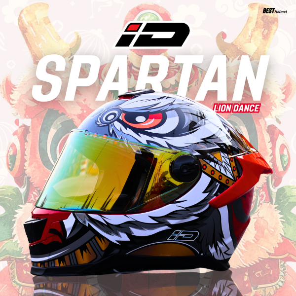 หมวกกันน็อค ID รุ่น SPARTAN - ลาย LION DANCE ลายใหม่ต้อนรับตรุษจีน