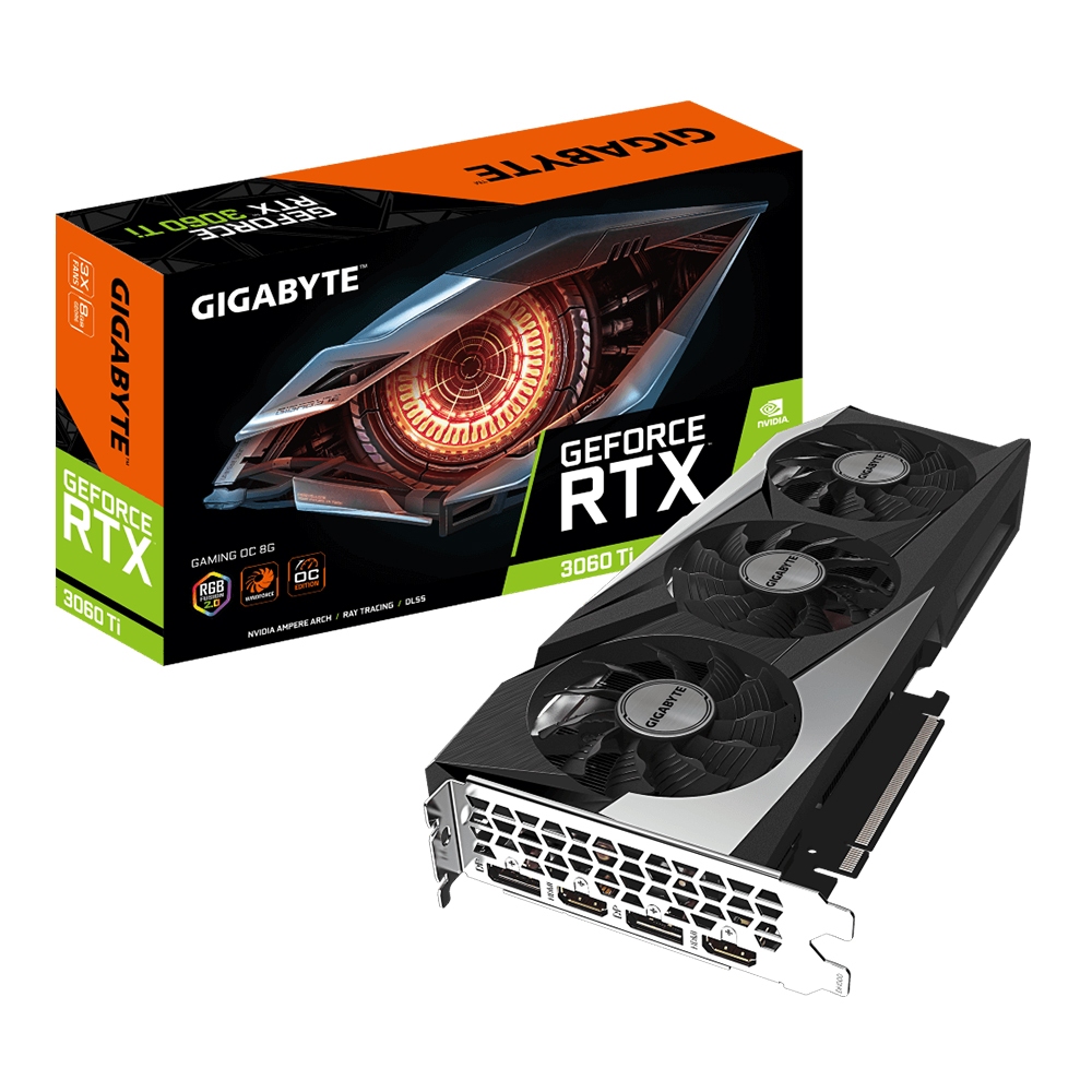 VGA GIGABYTE GEFORCE RTX 3060 TI GAMING OC 8G - 8GB GDDR6