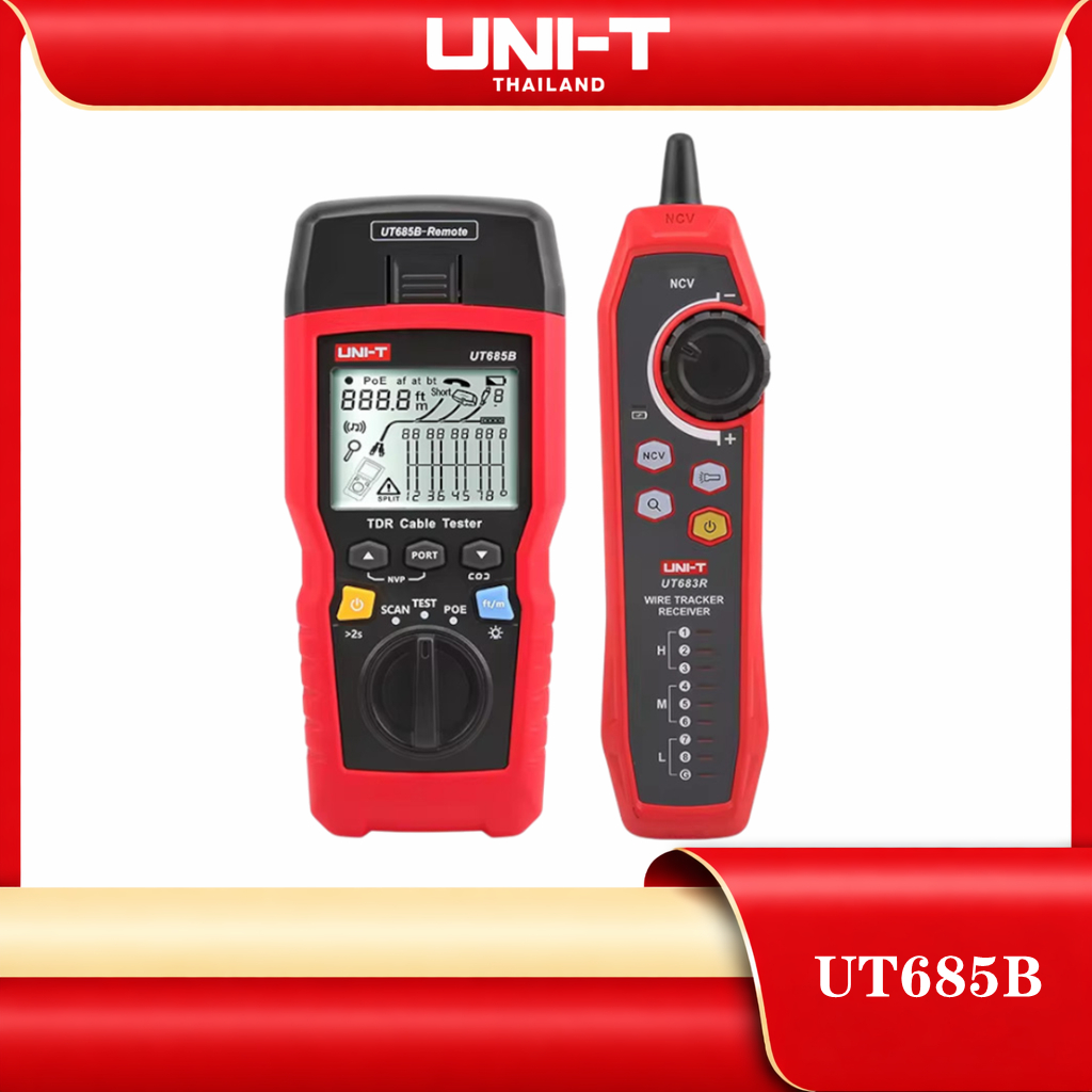 UNI-T UT685B KIT เครื่องทดสอบติดตามสายแลนด์ LAN wire tracker ดิจิตอล เทส POE ได้ LAN wire tracker
