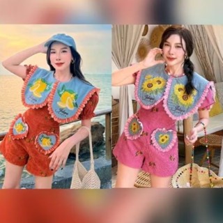 Si-am จั้มสูททรงคิ้วตี้ๆ งานลูกฟูก ปักทั้งชุดอย่างดี สีสวยลา…