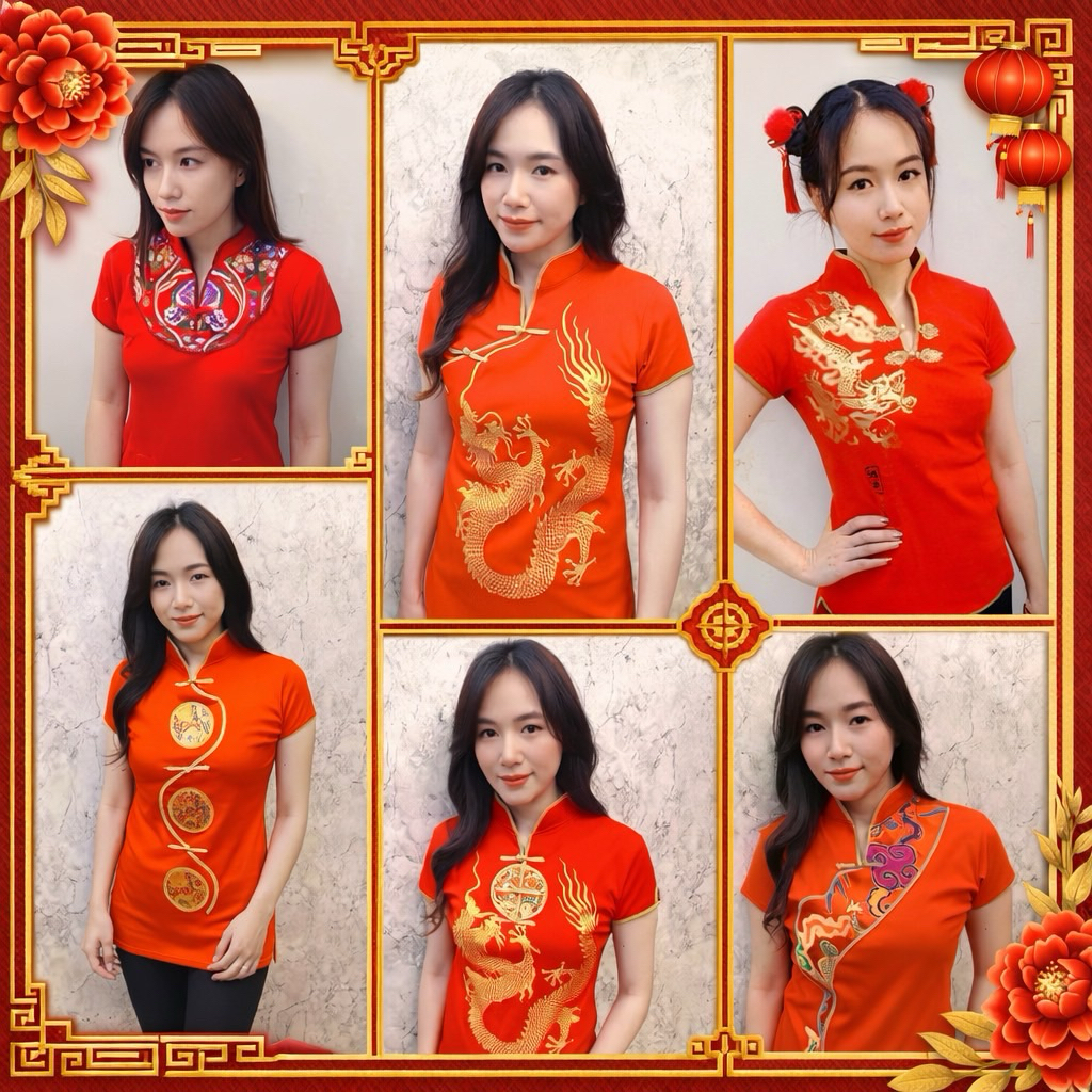 พร้อมส่ง จากกรุงเทพ เสื้อจีน เสื้อตรุษจีนผู้หญิง