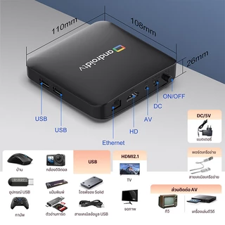 PRO ดิจิตอลTV BOX Android 14 4K/HD กล่องรับสัญญาณทีวีเครือข่ายเสียงสมาร์ท Dual WIFI มาพร้อมเครื่องเล่นไร้สาย Bluetooth