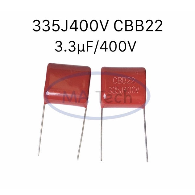 CBB22 3.3uf 400V 335J 400V ตัวเก็บประจุ 2000Vdc ระยะขาห่าง 20.0มม ตัวเก็บประจุแบบฟิล์ม