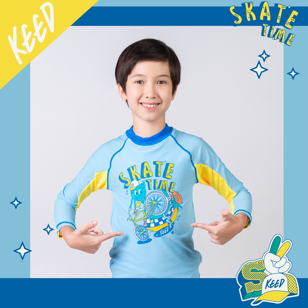 ✨NEW✨KEED  : SKATE TIME ชุดว่ายน้ำเด็กโต ชุดแยก แขนยาว+กางเกงขาสั้น และ แขนสั้น+กางเกงขาสั้น ว่ายน้ำ - รูปที่ 6