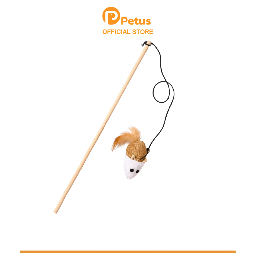 Petus ของเล่นแมว ไม้ล่อแมว ไม้ตกแมว Cat teaser wand วัสดุแข็งแรง ใช้งานได้นาน ช่วยลดความเครียด น้ำหนักเบา มี 5แบบ
